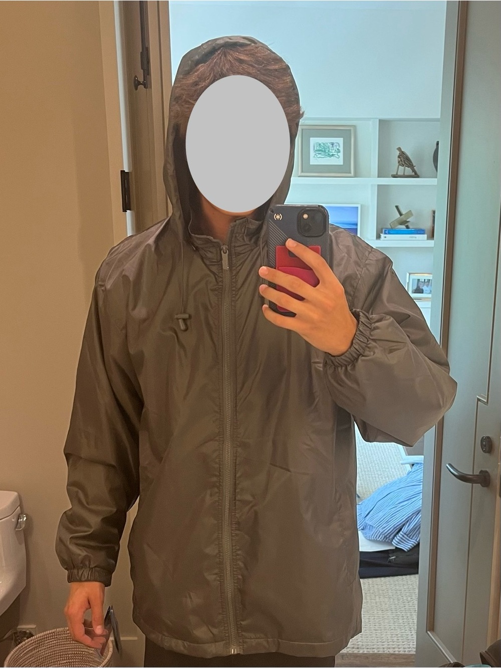 totes Men's Hooded Windbreaker Jacket - Gray